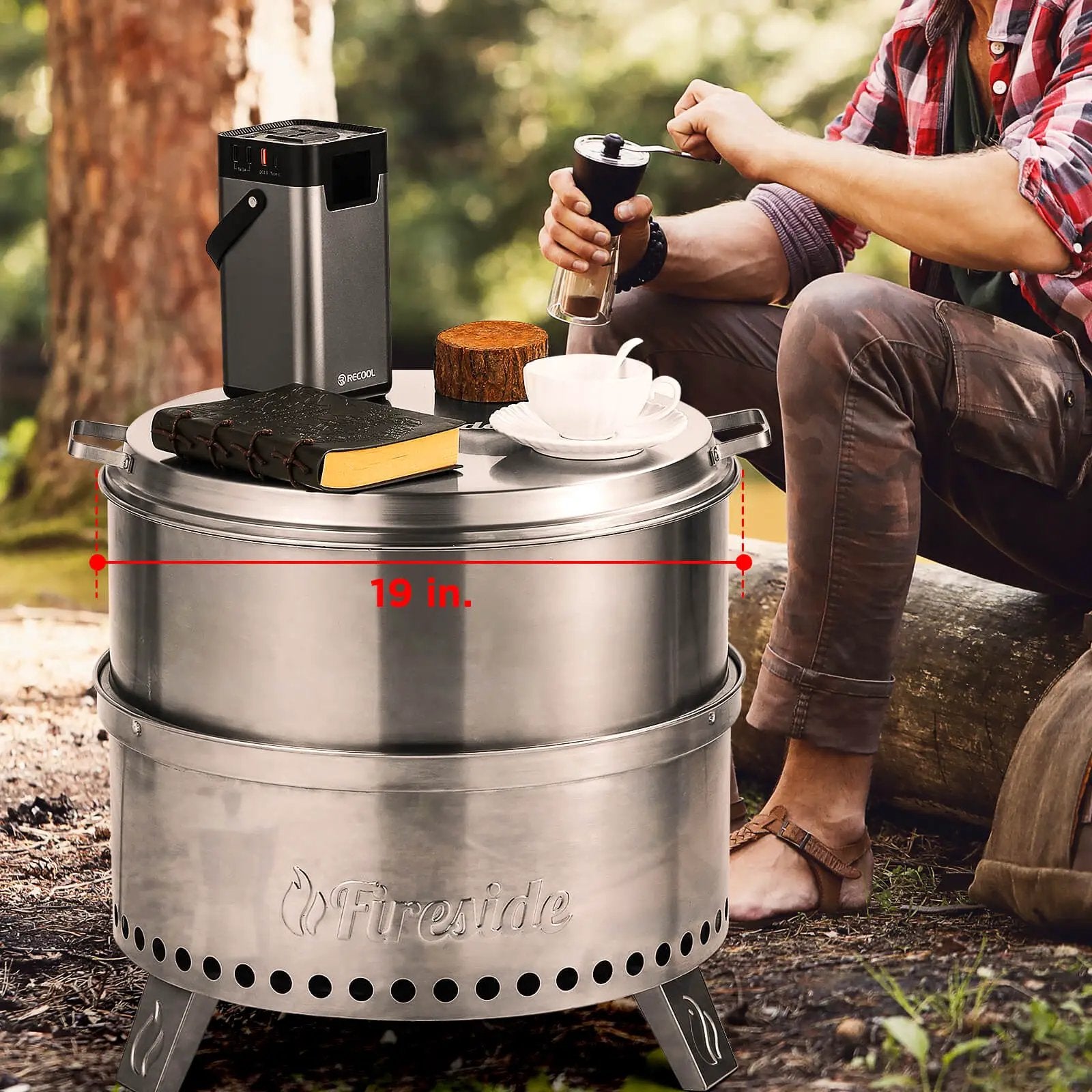 Fireside Pluto R19 Stainless Steel Fire Pit Lid by TURBRO