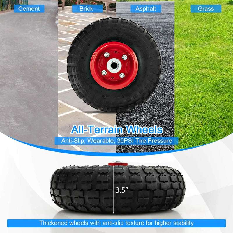 Firewood Log Cart Carrier with Wear-Resistant and Shockproof Rubber Wheels by DirectDeals
