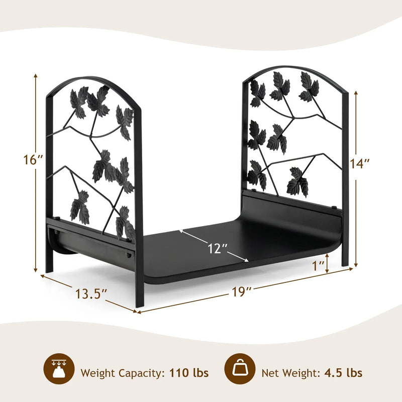 19 Inch Heavy-Duty Firewood Rack with 110 lbs Load Capacity by DirectDeals