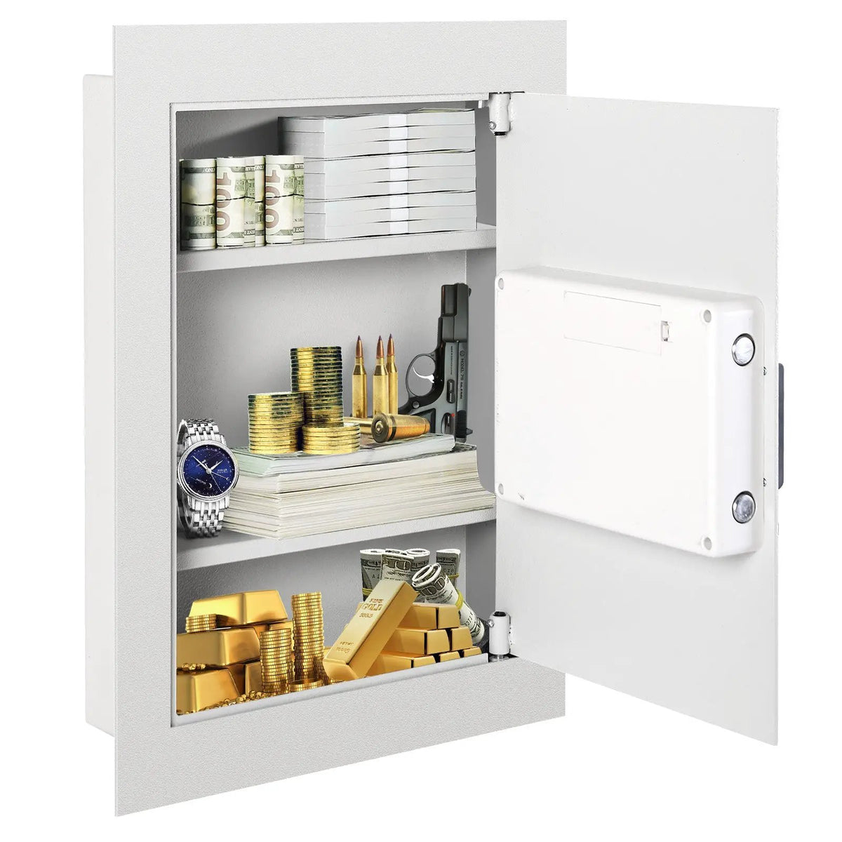 Digital Flat Recessed Wall Safe Security Lock Gun Cash Box, photo 10 of 16