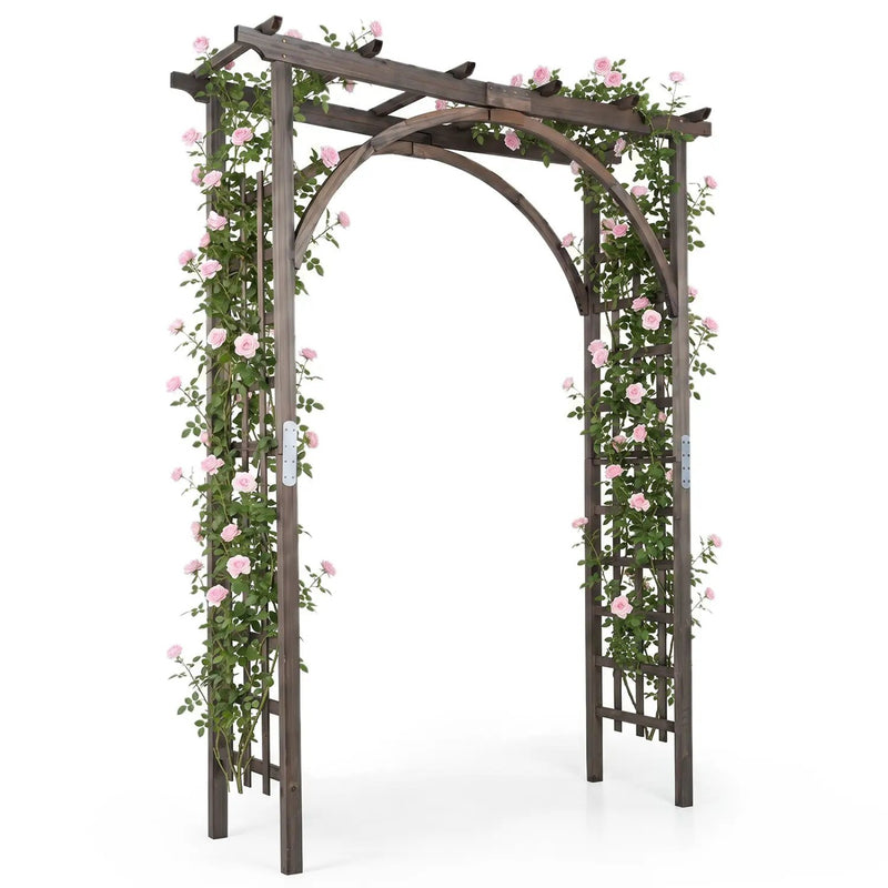 Garden Arch Trellis 85" Tall Fir Wood for Climbing Plants by DirectDeals