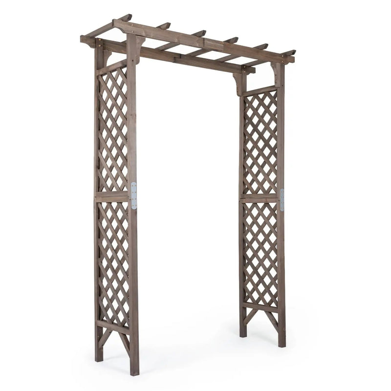 Garden Arch with Gate 85" Tall Wood for Climbing Plants by DirectDeals