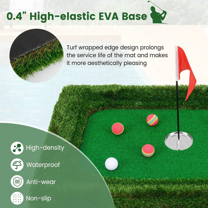 37.5 x 25.5 Inch Floating Golf Green for Pool Chipping Green Mat by DirectDeals