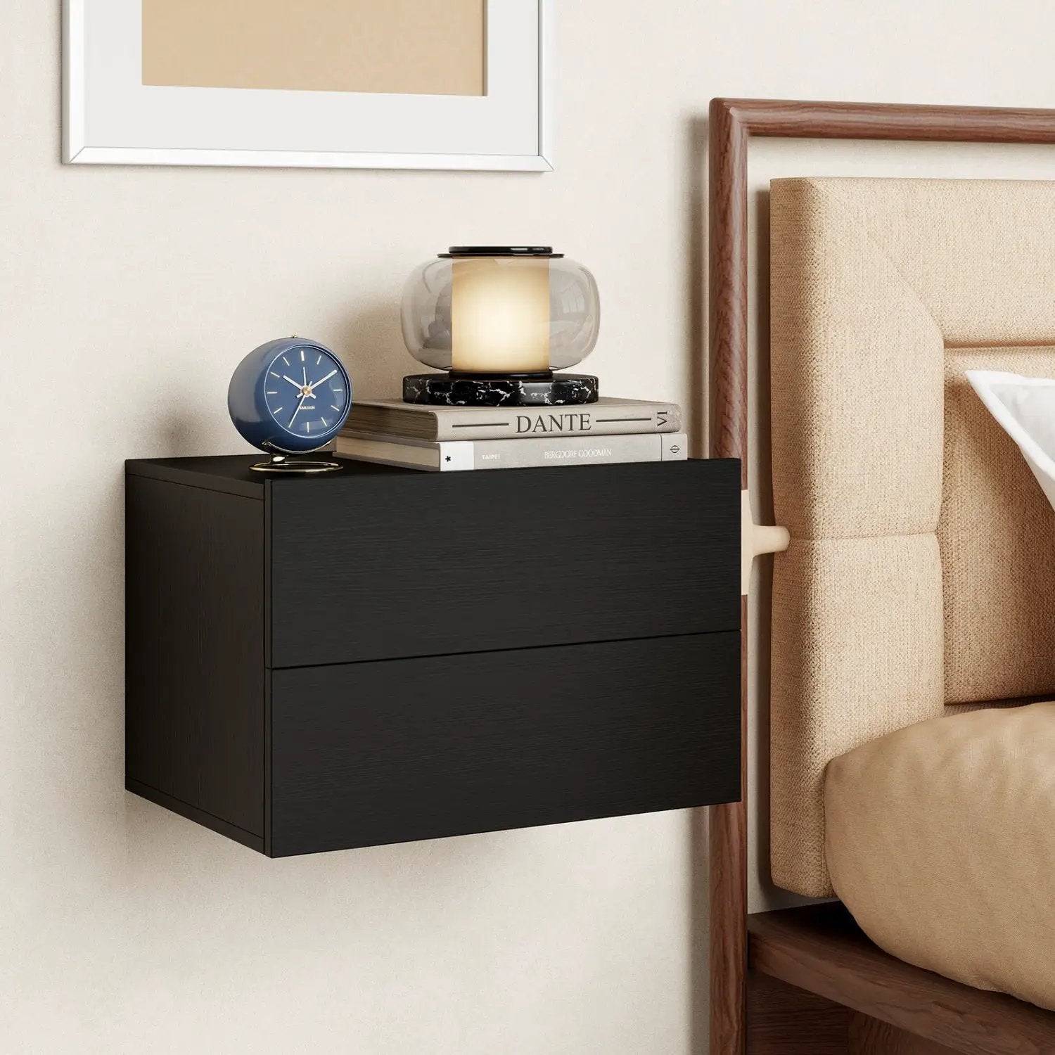 Wall Mounted Floating Nightstand with 2 Drawers by DirectDeals
