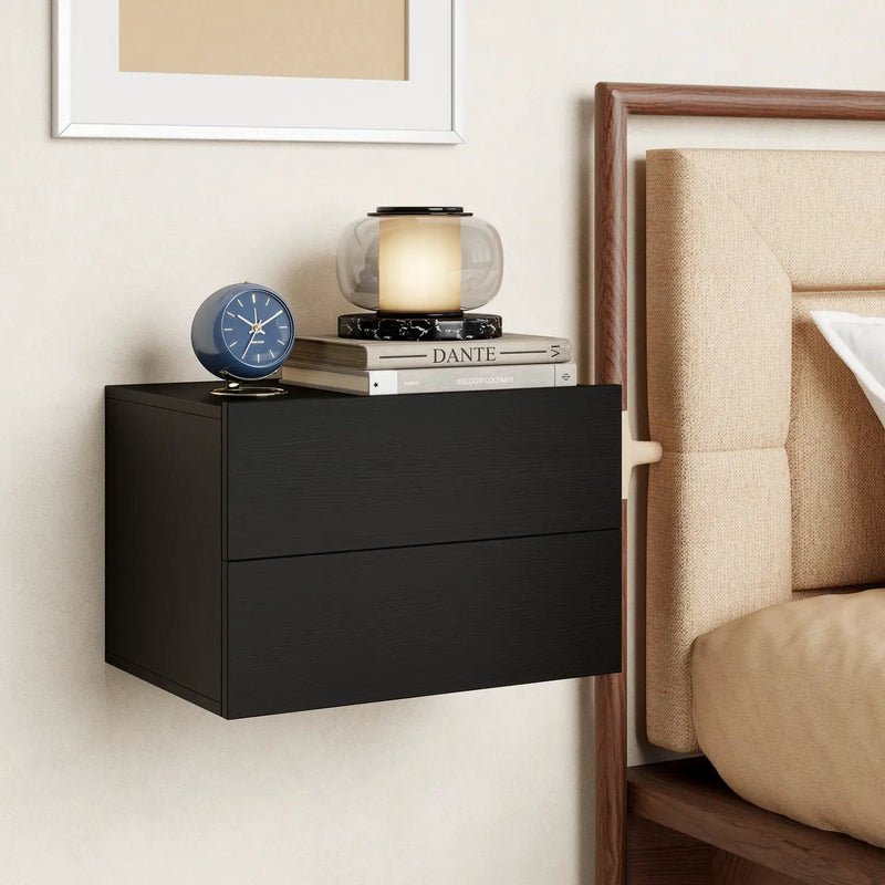 Wall Mounted Floating Nightstand with 2 Drawers by DirectDeals