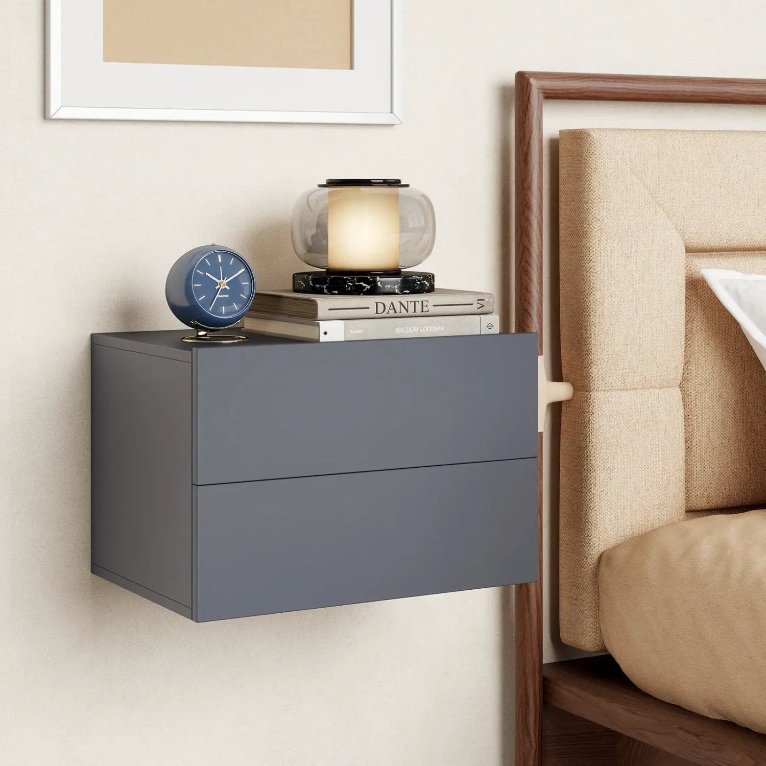 Wall Mounted Floating Nightstand with 2 Drawers by DirectDeals