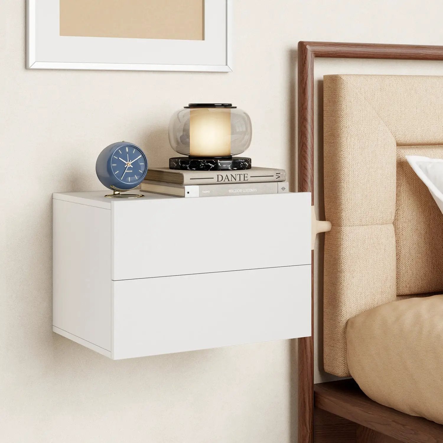Wall Mounted Floating Nightstand with 2 Drawers by DirectDeals