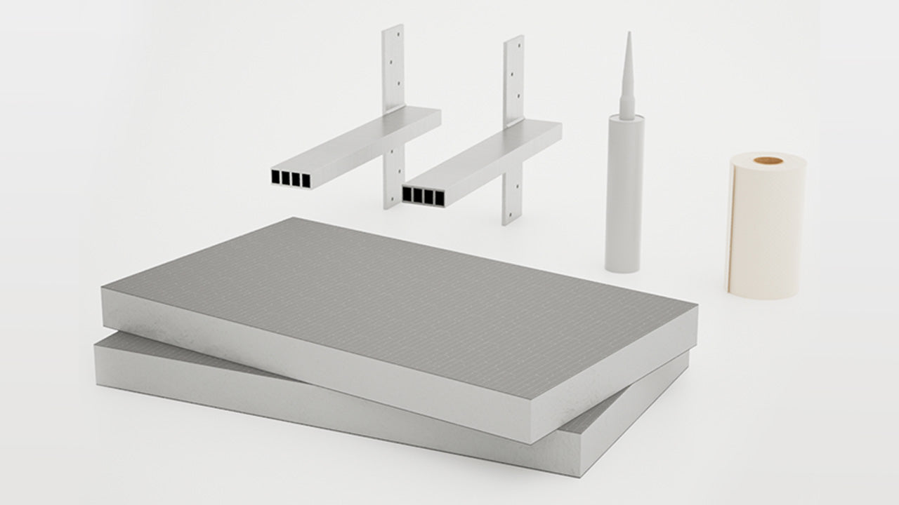 The Original Floating Shower Bench Kit™ with The Original Shower Bench Bracket® by The Original Granite Bracket