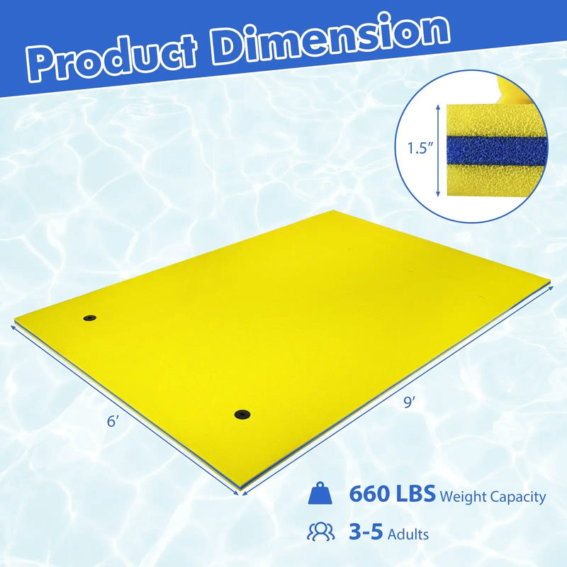 9' x 6' 3 Layer Floating Water Pad Foam Mat by DirectDeals