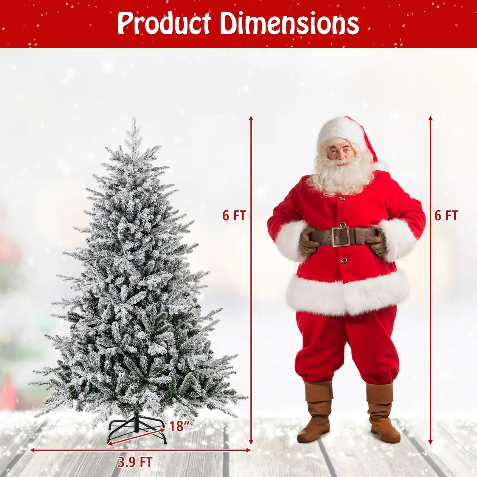 7 Feet Flocked Christmas Tree with 8 Lighting Modes and Multi-Color LED Lights by DirectDeals