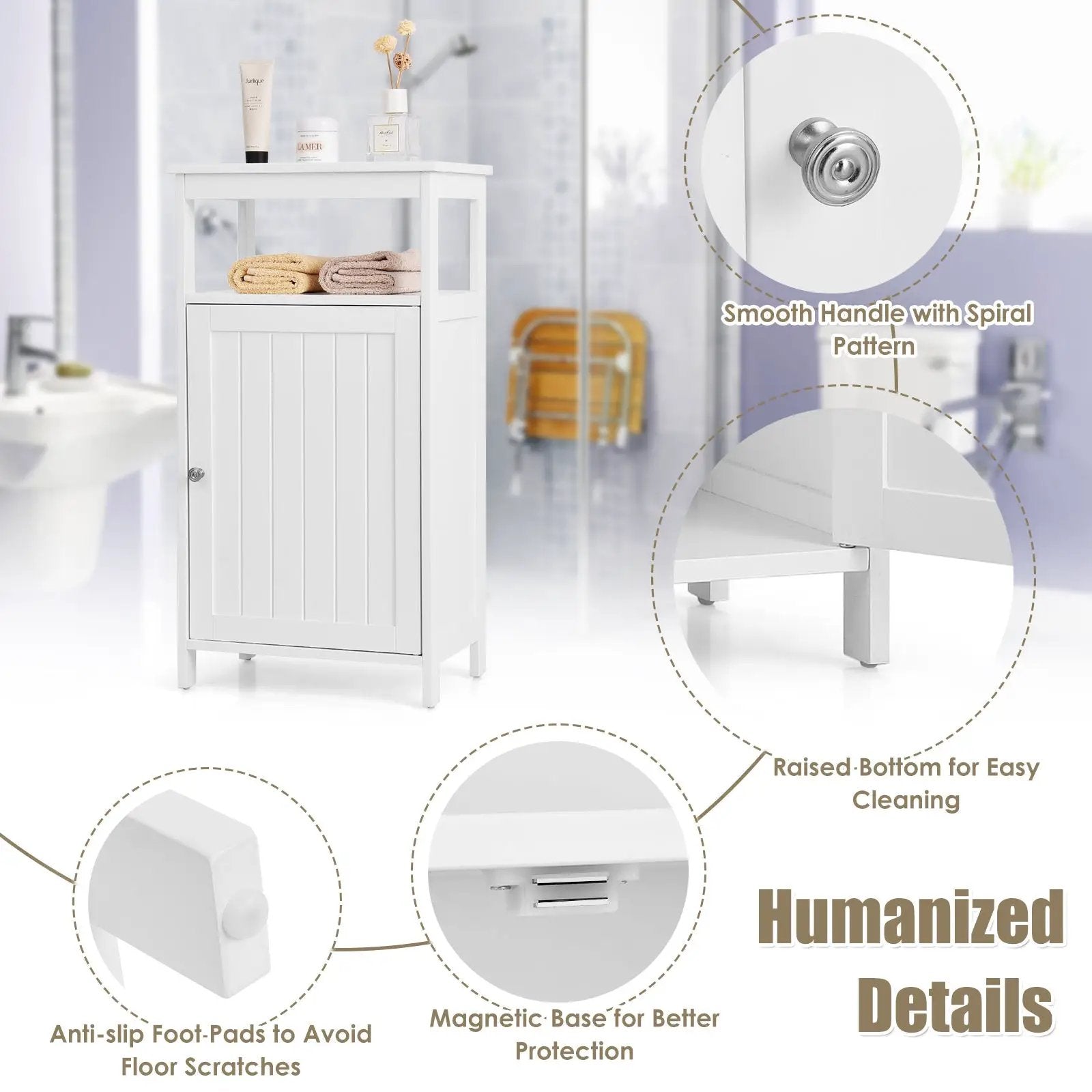 Floor Cabinet Multifunction Storage Rack Organizer Stand by DirectDeals