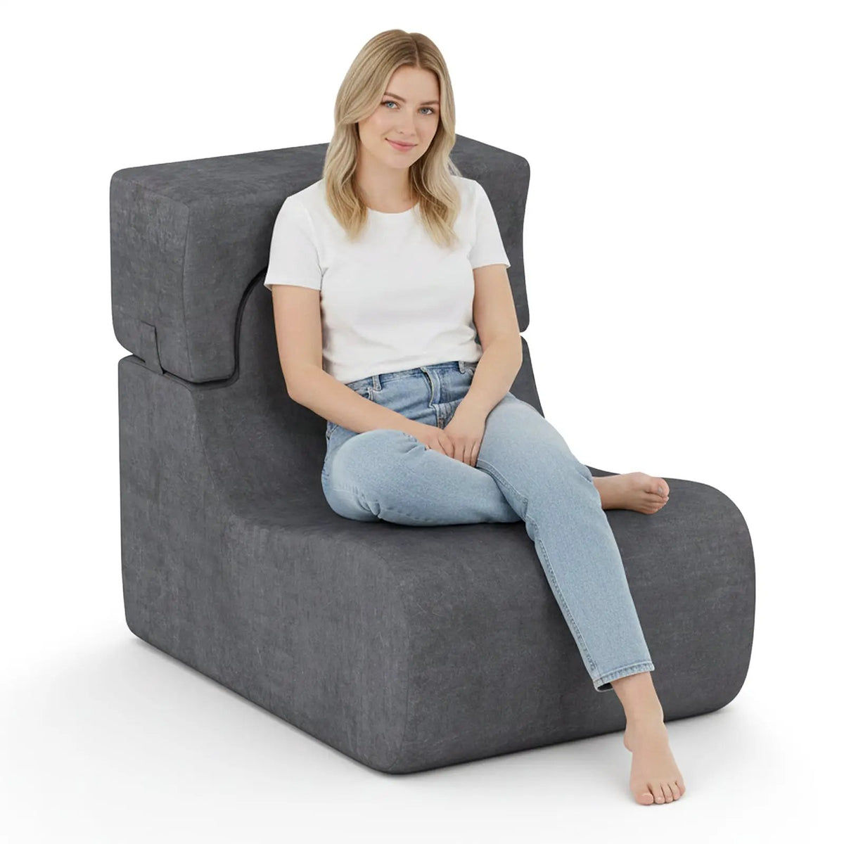Floor Chair Lazy Sofa with Detachable Headrest, photo 9 of 16