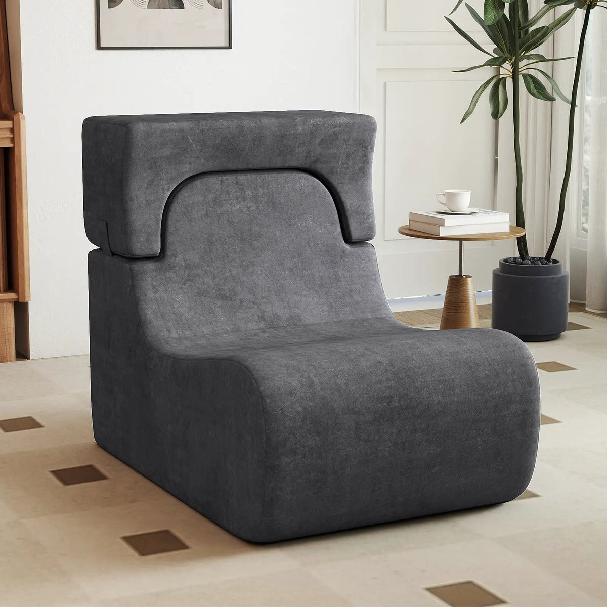 Floor Chair Lazy Sofa with Detachable Headrest, photo 15 of 16