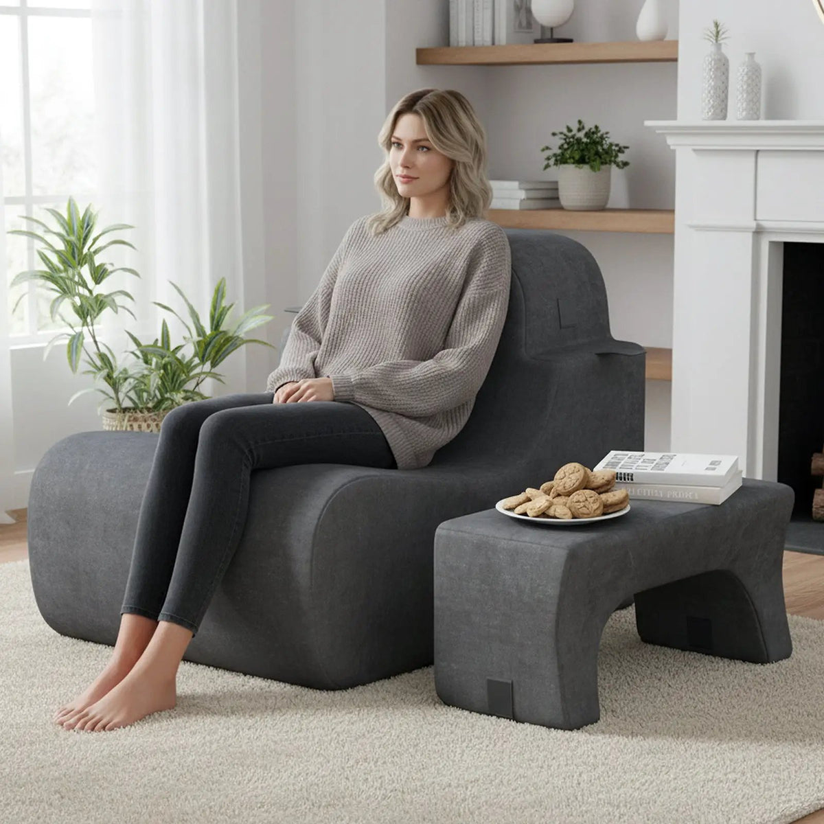 Floor Chair Lazy Sofa with Detachable Headrest, photo 13 of 16