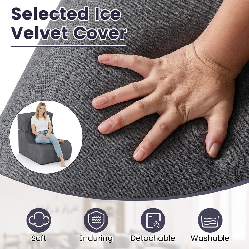 Floor Chair Lazy Sofa with Detachable Headrest by DirectDeals