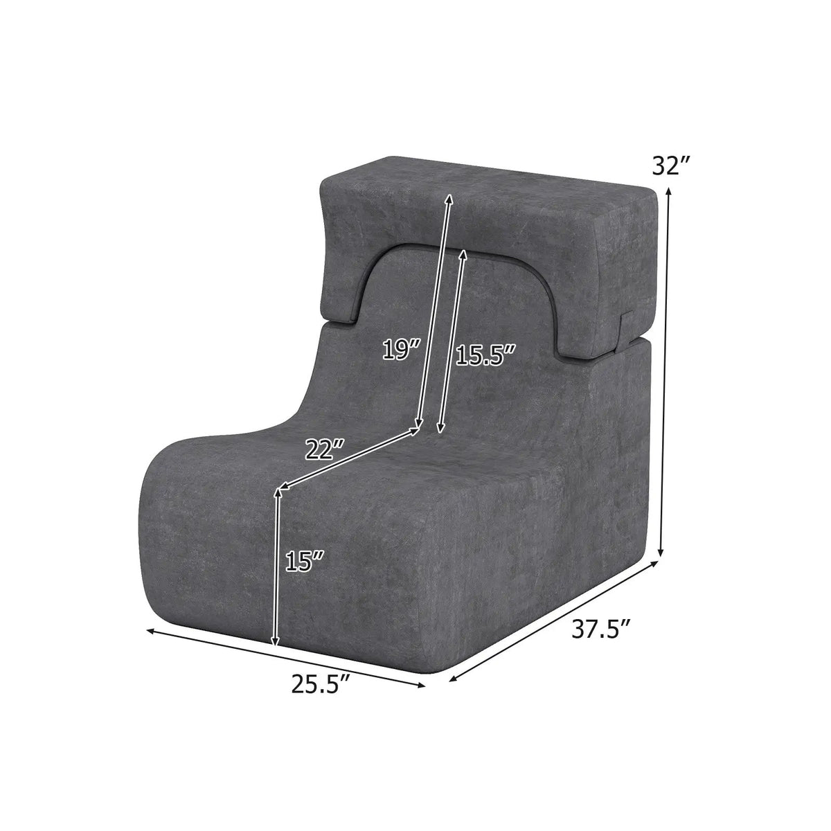 Floor Chair Lazy Sofa with Detachable Headrest, photo 7 of 16