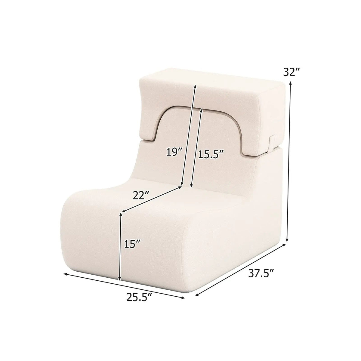 Floor Chair Lazy Sofa with Detachable Headrest, photo 8 of 16