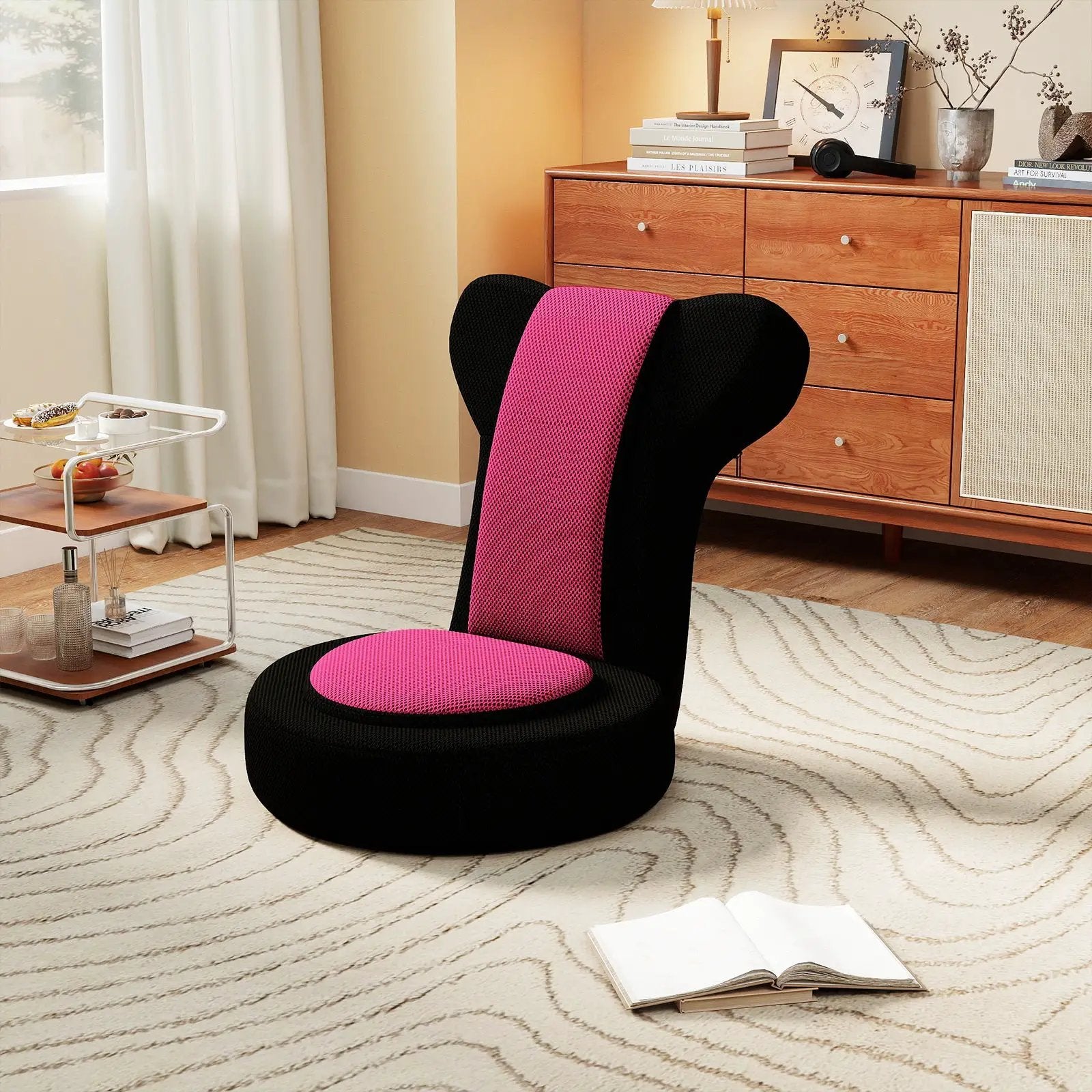 Floor Comfy Gaming Leisure Chair with Adjustable Headrest and Backrest by DirectDeals