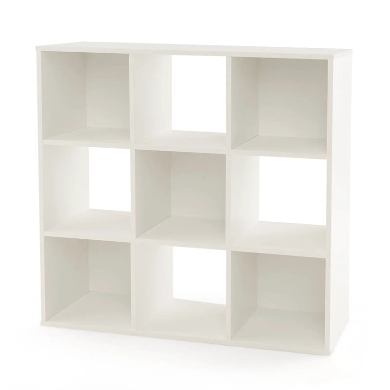 Wooden Kids Bookcase with Storage Cubbies and Anti-toppling Devices-White by DirectDeals