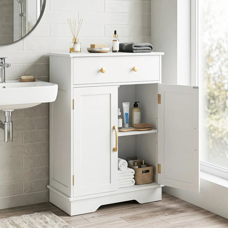 Floor Storage Cabinet with Drawer and Adjustable Shelf by DirectDeals