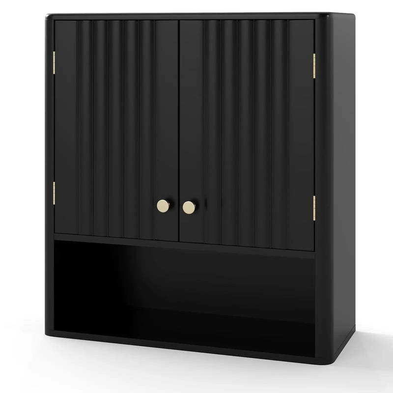 Fluted Bathroom Wall Cabinet with Open Shelf by DirectDeals