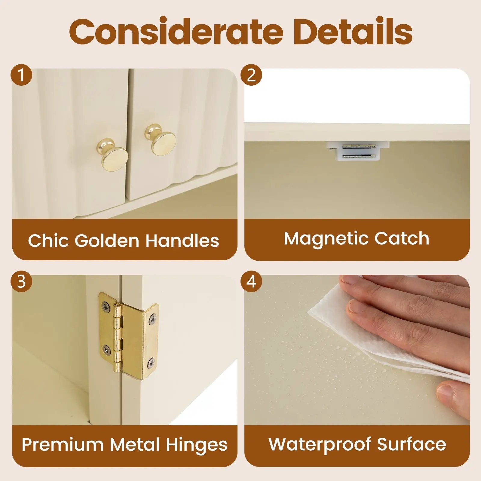 Fluted Bathroom Wall Cabinet with Open Shelf by DirectDeals