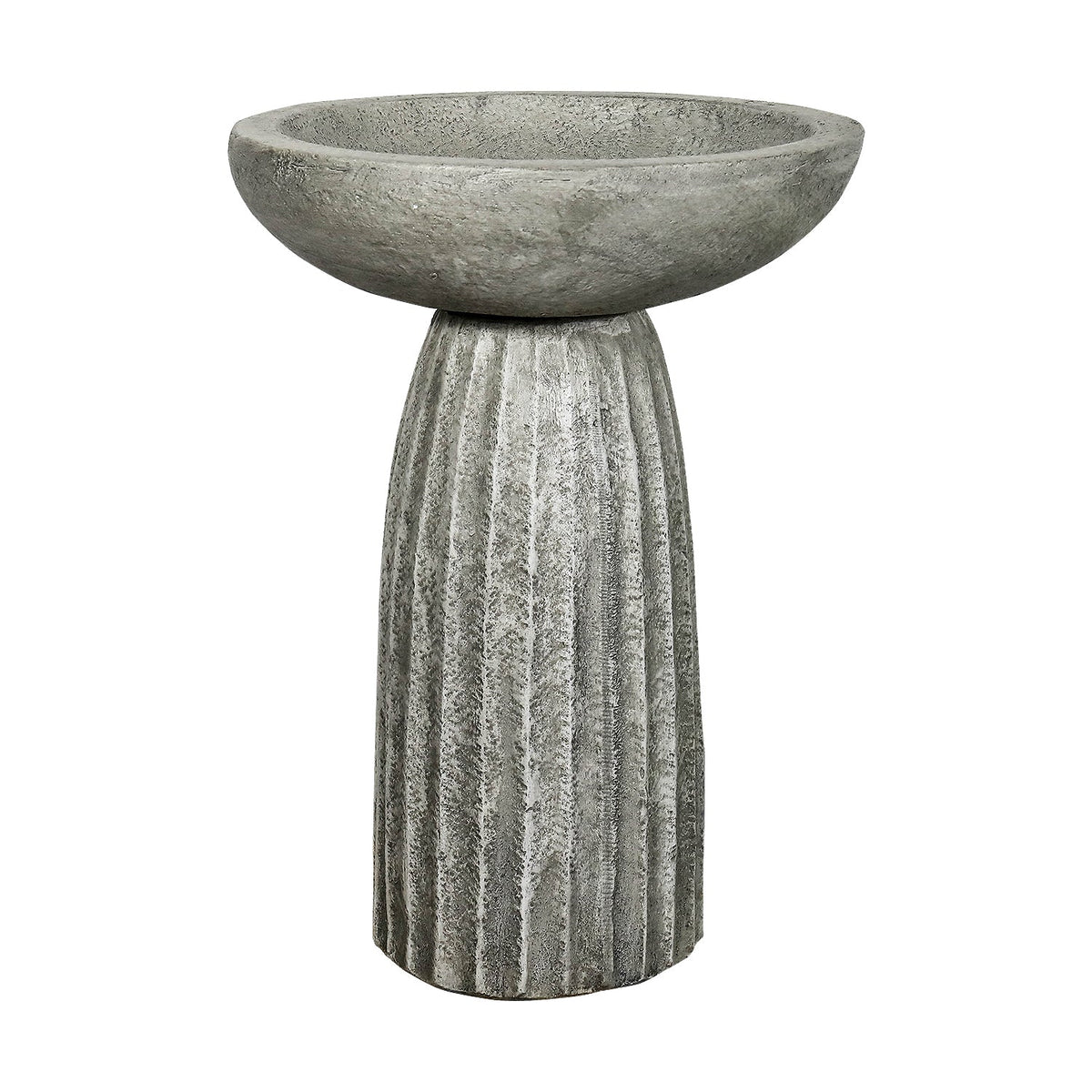 Concrete Bird Bath for Garden Fluted Flare 24 Inch, photo 4 of 8