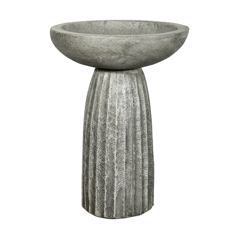 Concrete Bird Bath for Garden Fluted Flare 24 Inch, photo 4 of 8