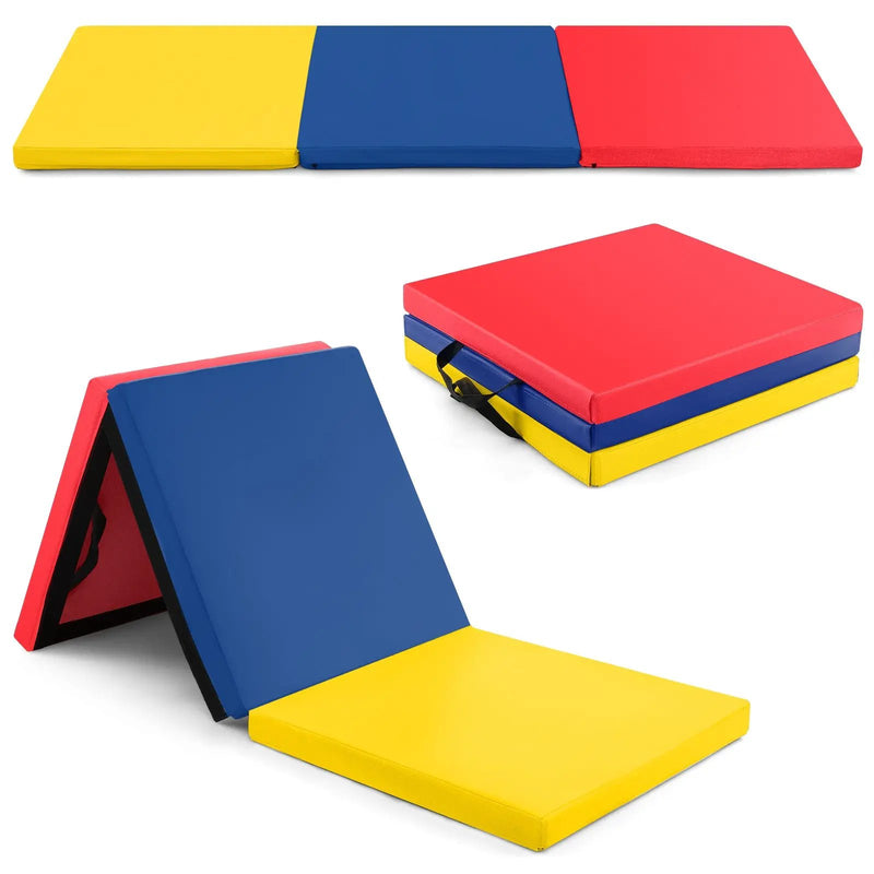 6 x 2 FT Tri-Fold Gym Mat with Handles and Removable Zippered Cover by DirectDeals