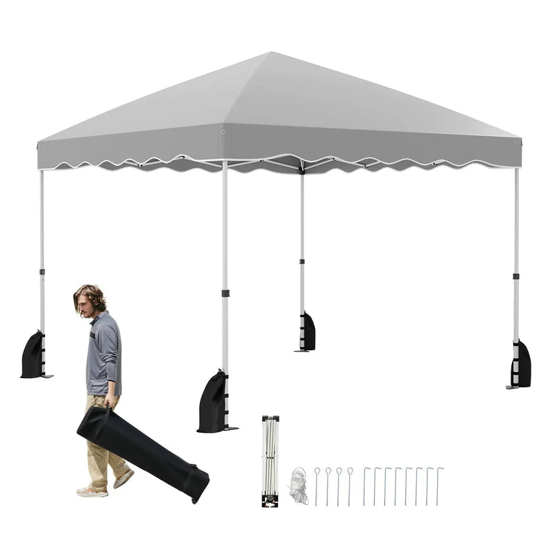 Foldable 10 X 10 Feet Pop up Canopy Tent with Wheeled Bag by DirectDeals
