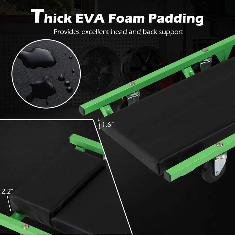 Foldable Automotive Creeper with 360° Swivel Wheels 330 lbs by DirectDeals