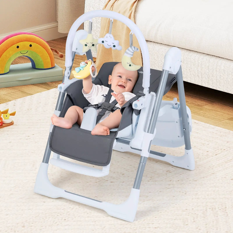Foldable Baby High Chair with Adjustable Height and Relining Seat by DirectDeals
