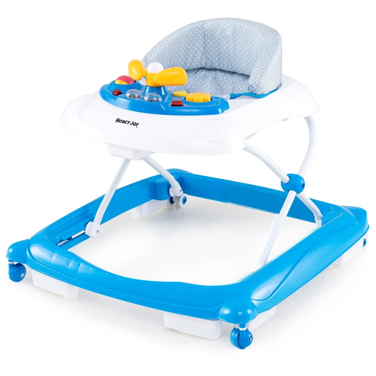 Foldable Baby Walker with 3 Adjustable Heights and Padded Seat by DirectDeals