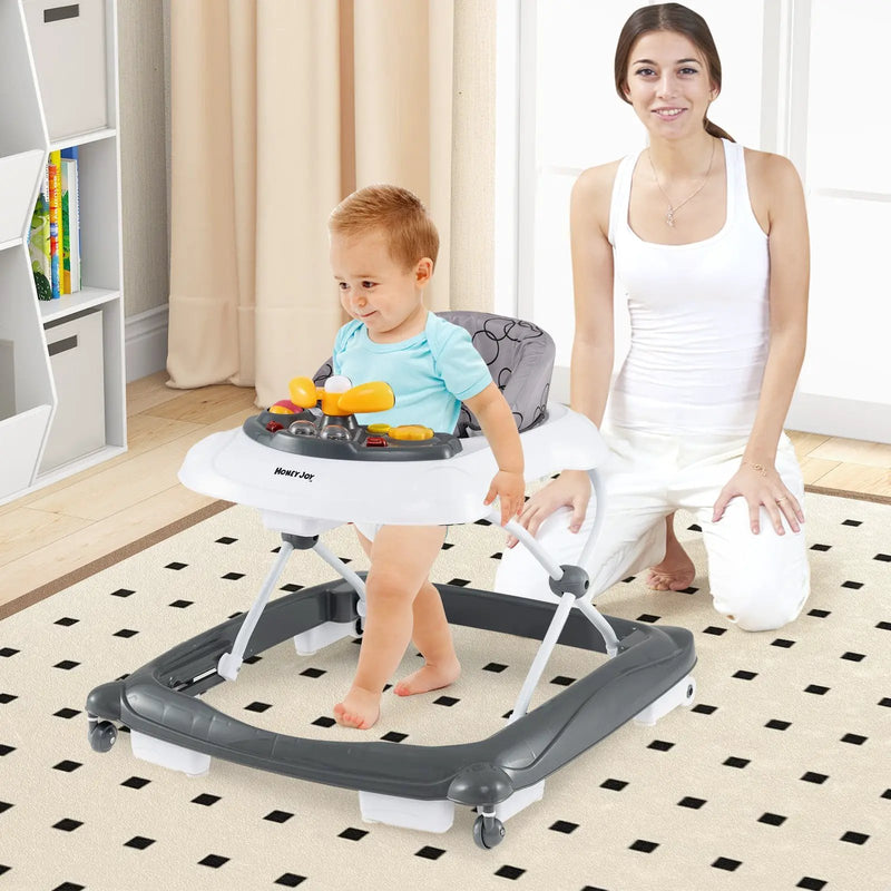 Foldable Baby Walker with 3 Adjustable Heights and Padded Seat by DirectDeals