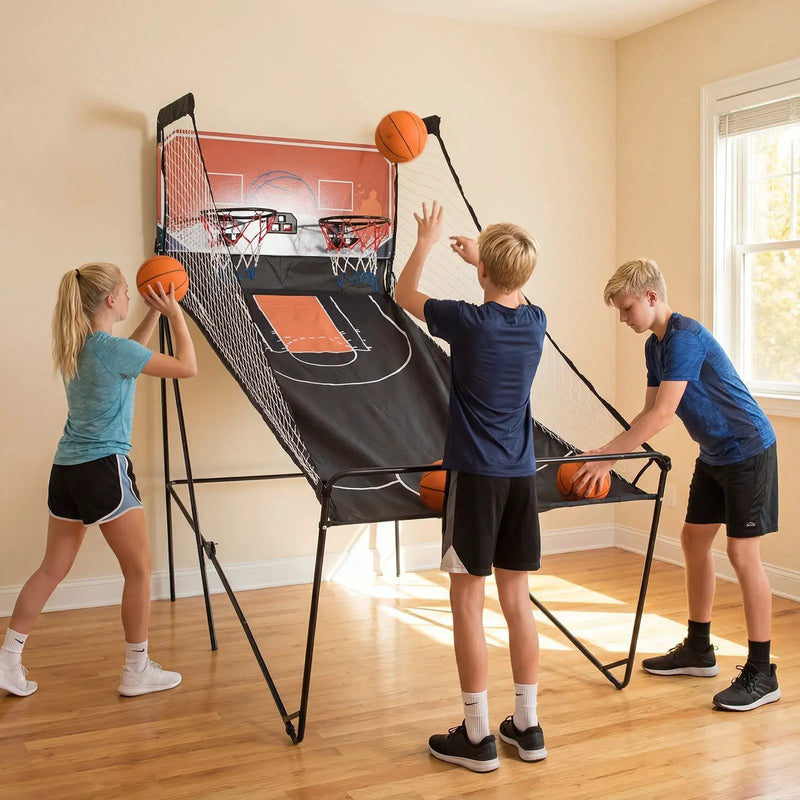 Foldable Basketball Arcade Game Kids Basketball Hoop Machine with 8 Exciting Playing Modes by DirectDeals