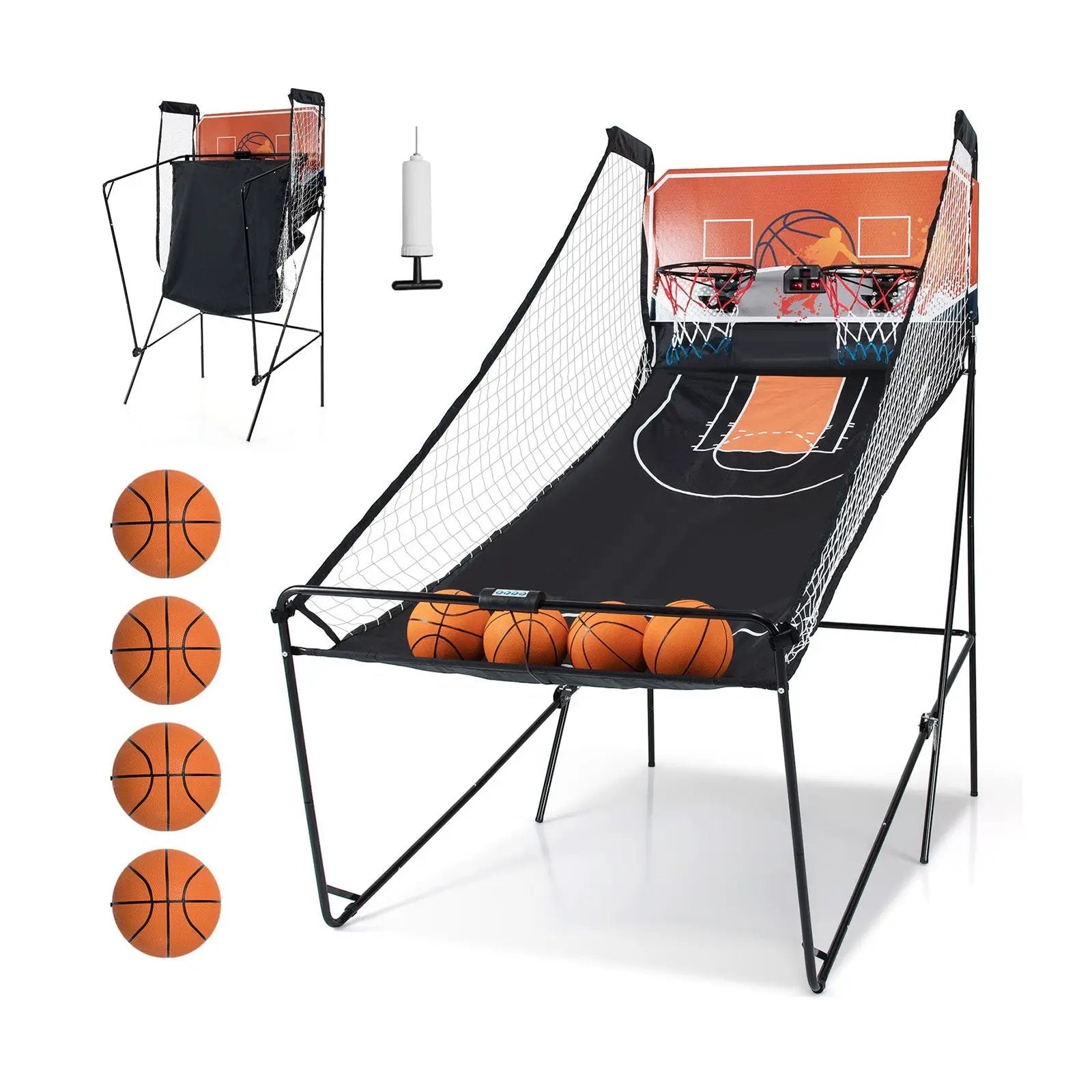 Foldable Basketball Arcade Game Kids Basketball Hoop Machine with 8 Exciting Playing Modes by DirectDeals