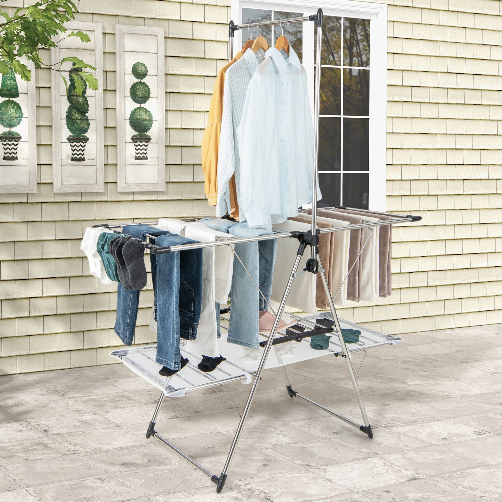 Double Camping Chair with Cup Holders Glass Racks and Mesh Pockets by DirectDeals
