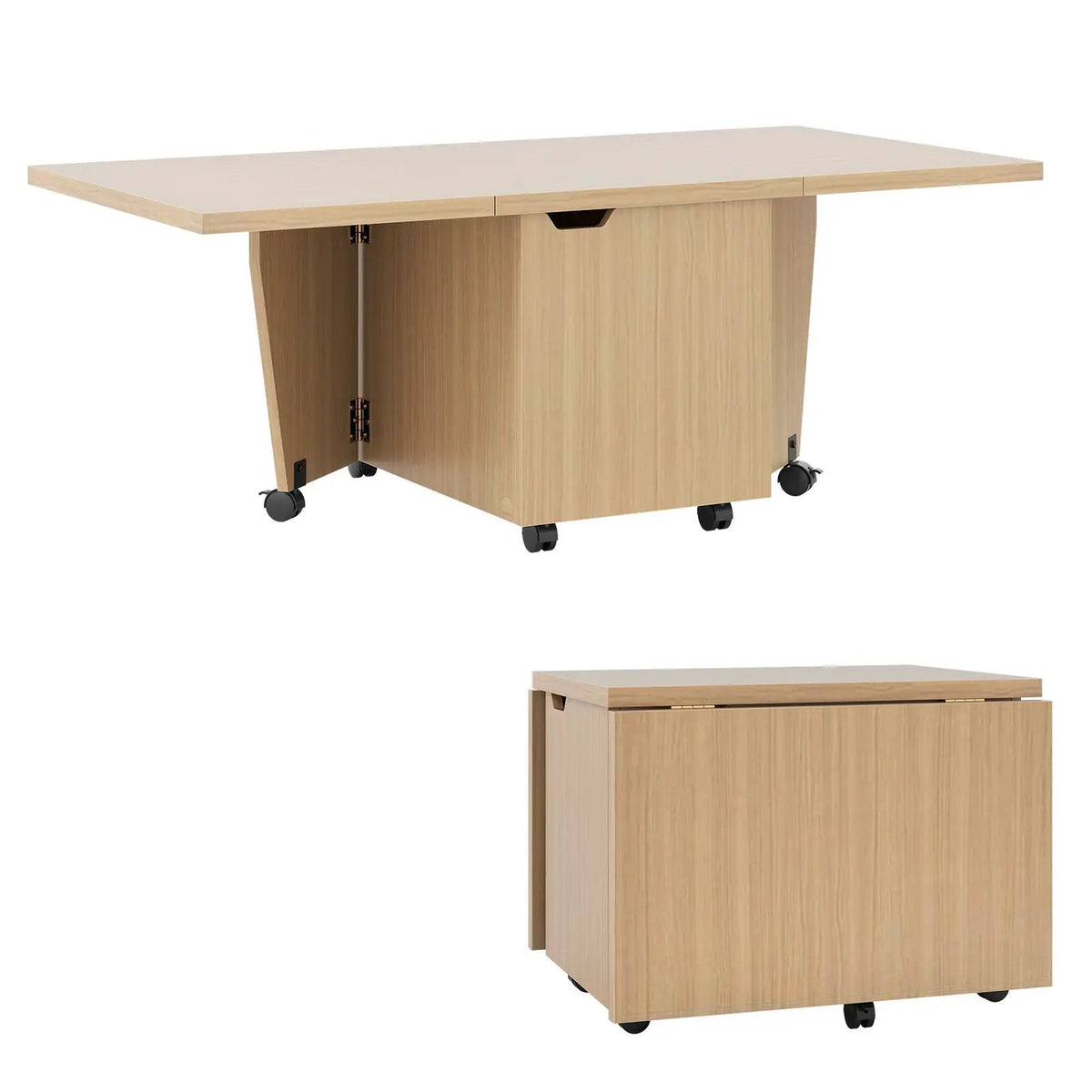 Foldable Coffee Table with Storage Cabinet Extendable Center Table, photo 6 of 16