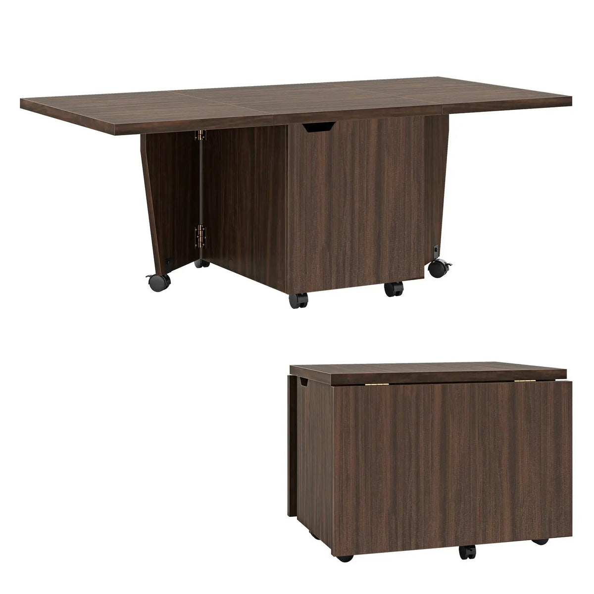 Foldable Coffee Table with Storage Cabinet Extendable Center Table, photo 5 of 16