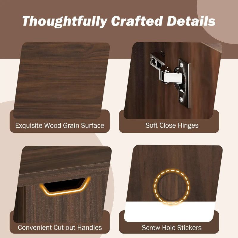 Foldable Coffee Table with Storage Cabinet Extendable Center Table by DirectDeals