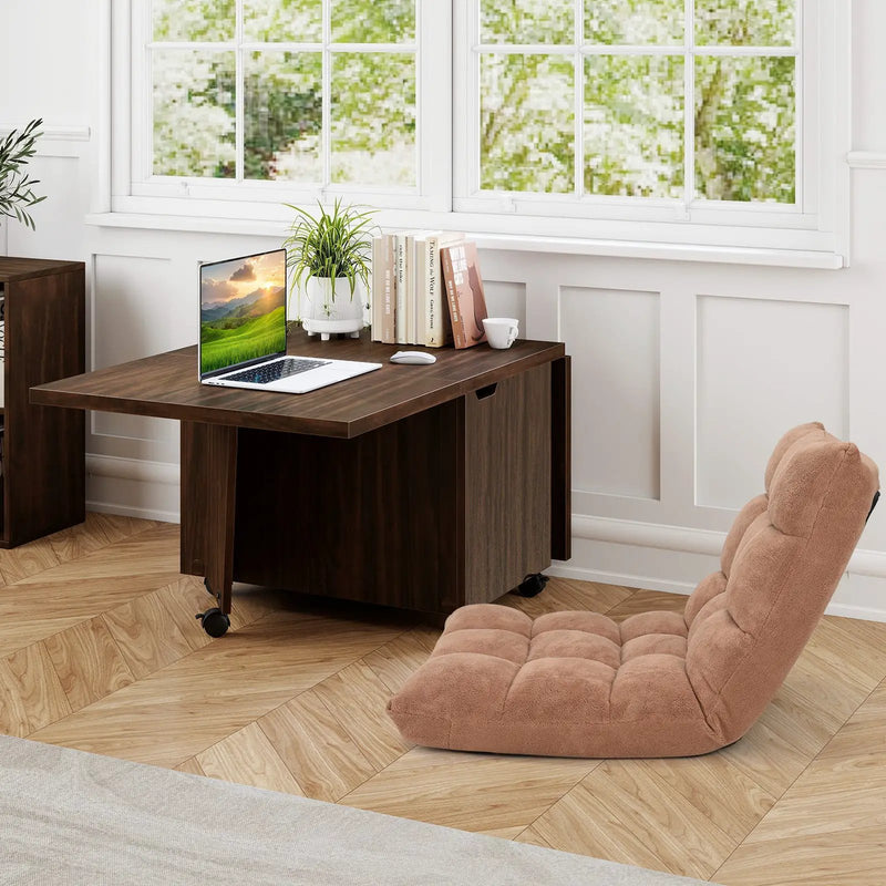 Foldable Coffee Table with Storage Cabinet Extendable Center Table by DirectDeals