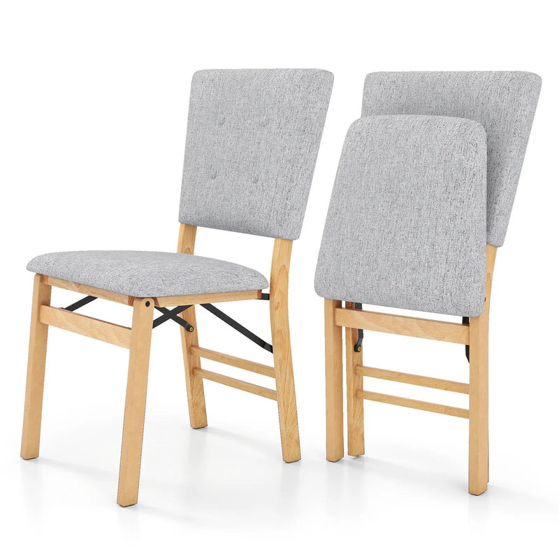 Foldable Dining Chair Set of 2 Armless Kitchen Chair with Padded Seat and Tilt Backrest by DirectDeals