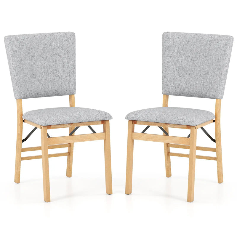 Foldable Dining Chair Set of 2 Armless Kitchen Chair with Padded Seat and Tilt Backrest by DirectDeals