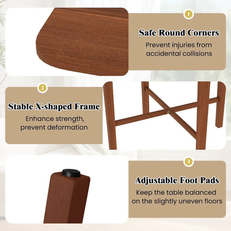 Foldable Dining Table for 2-4 People with Rubber Wood Legs for Small Space by DirectDeals