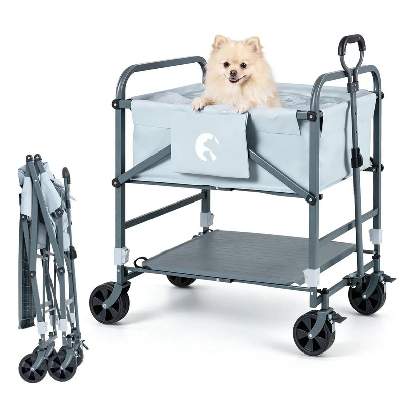 Foldable Dog Bath Cart with Adjustable Height & 4 Wheels by DirectDeals