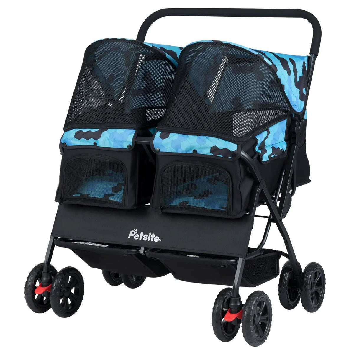Foldable Double Pet Stroller with Adjustable Sunshade and Storage Basket, photo 8 of 24