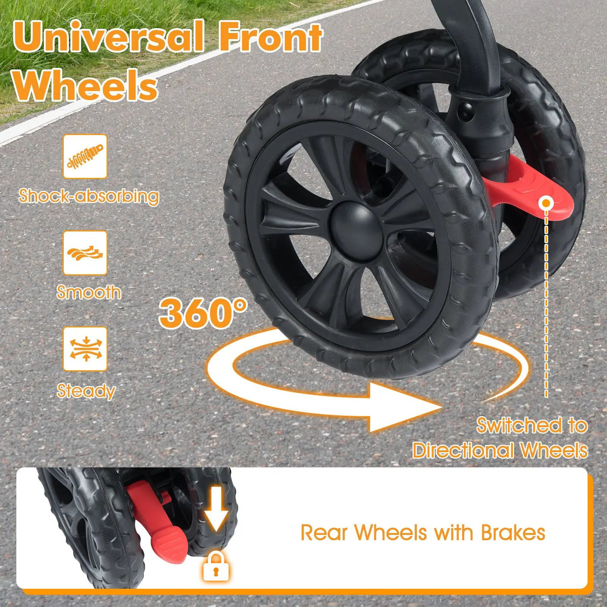Foldable Double Pet Stroller with Adjustable Sunshade and Storage Basket, photo 21 of 24