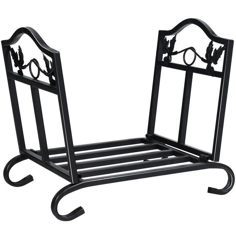 Foldable Firewood Log Rack Steel Wood Storage Holder by DirectDeals