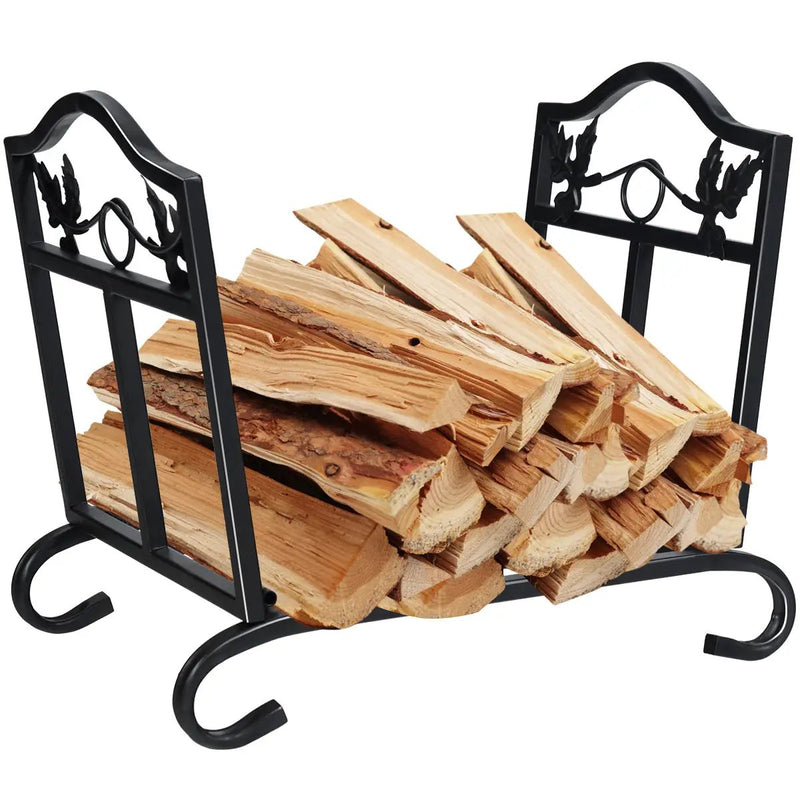 Foldable Firewood Log Rack Steel Wood Storage Holder by DirectDeals
