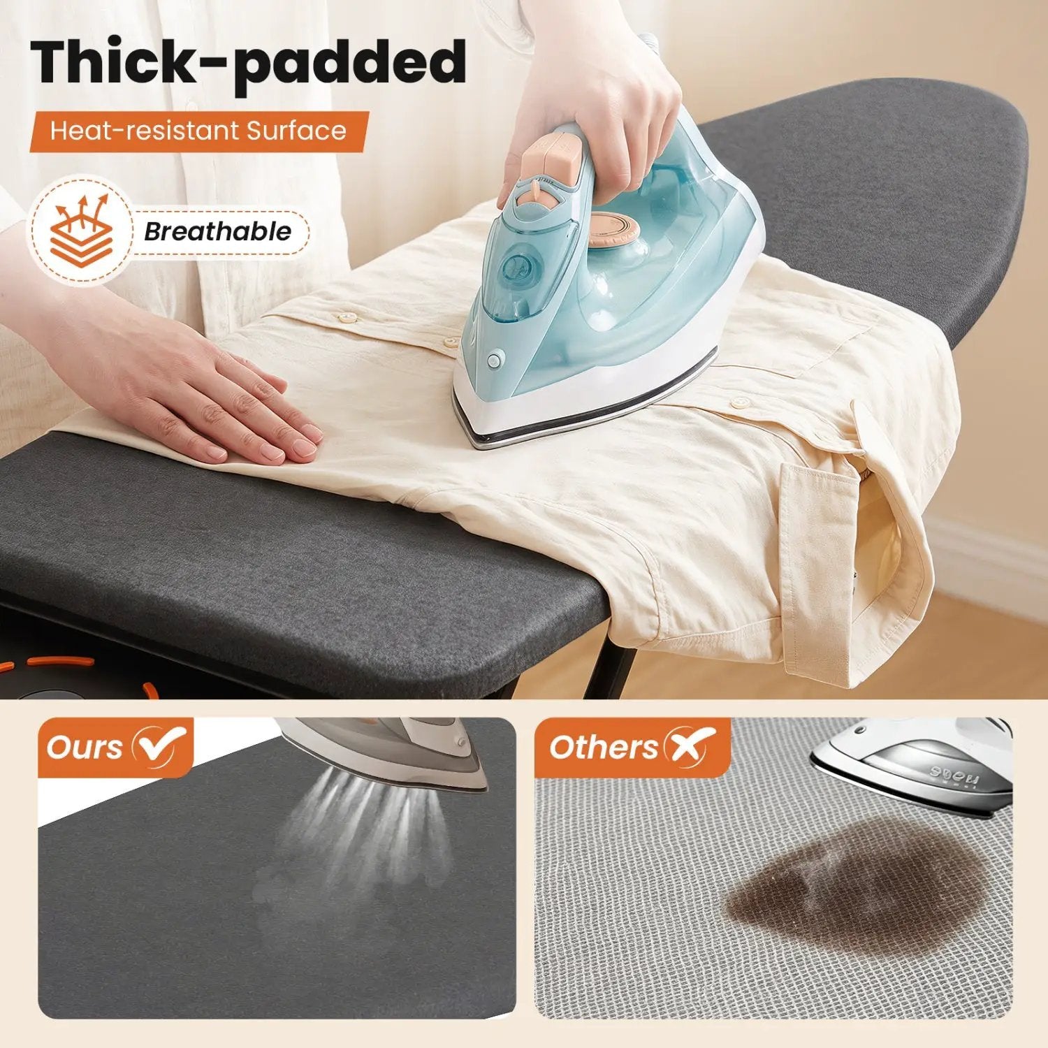 Full Size Foldable Ironing Board with Collapsible Iron Rest by DirectDeals